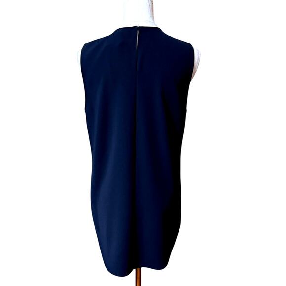 Theory New Bringam Stretch Soft Deep Navy Urban Crepe Top Size M Sleeveless - Picture 9 of 10